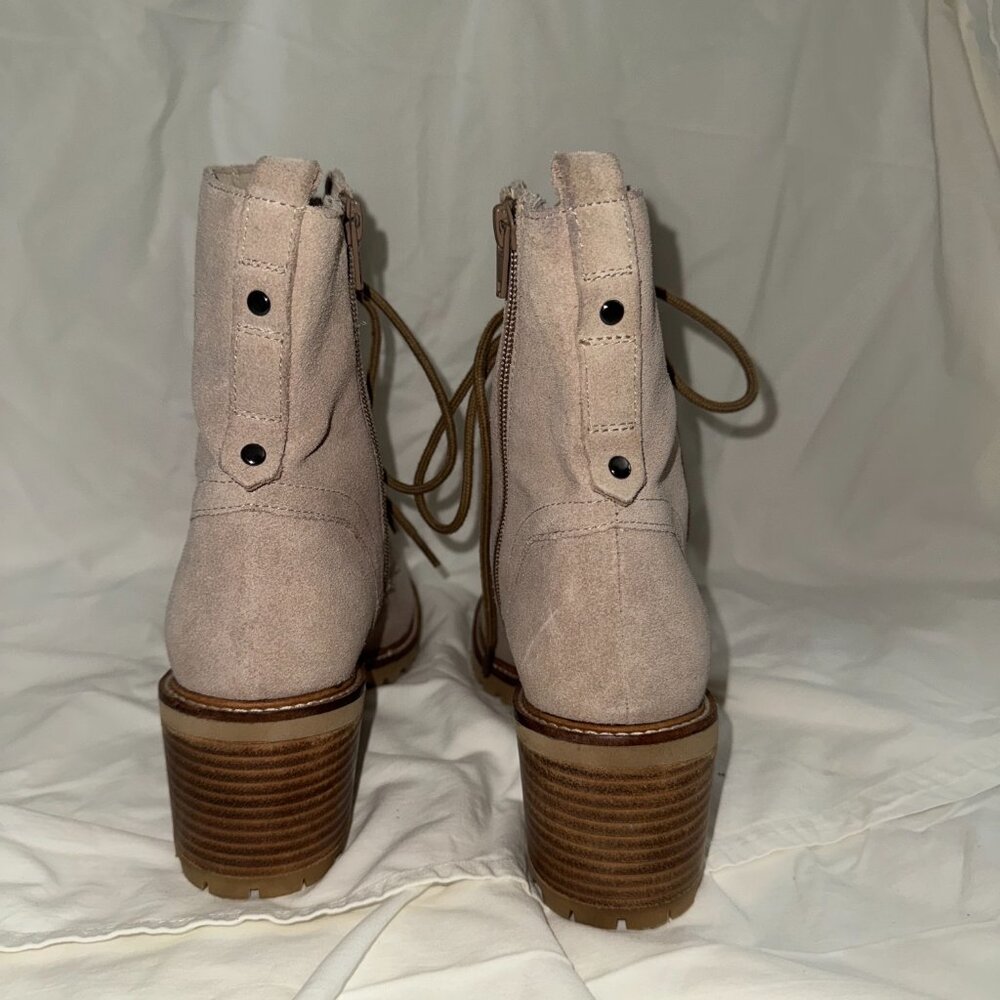 Taupe Lace-Up Combat Boots- Seychellas | Chunky Sole | Fall/Winter Essential - Picture 3 of 7